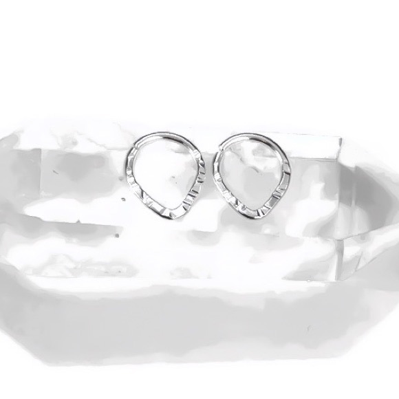 Textured Triangle Nipple Rings Set of 2 - REAL 925 Solid Sterling Silver - Picture 3 of 8